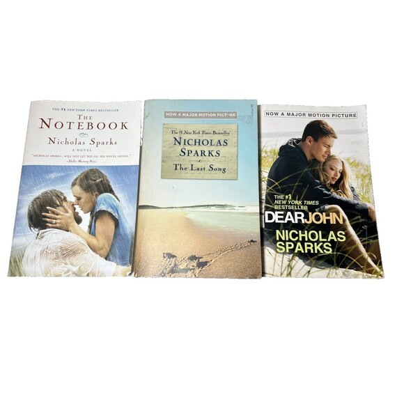 Nicholas Sparks Books Lot 3 Books Romance Novels Last Song, Notebook, Dear‎ John - Picture 1 of 15